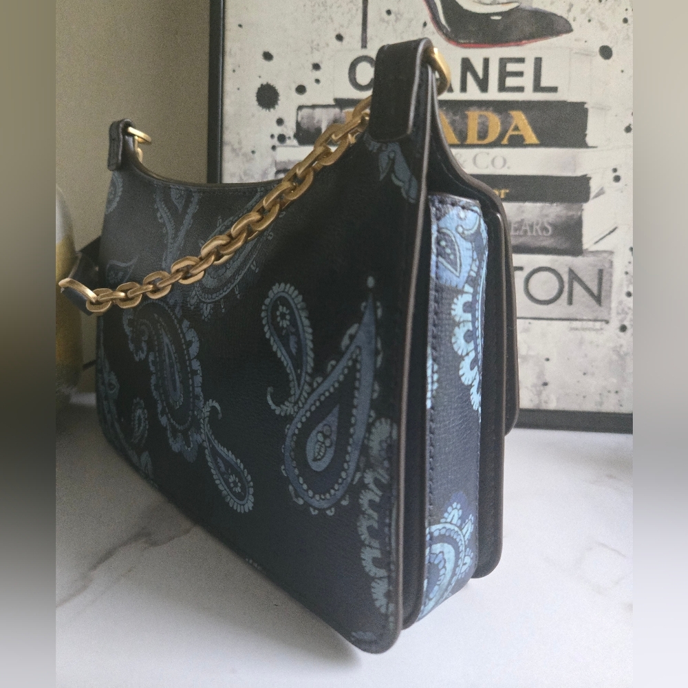 Michael Kors Studio Paisley Natalie Navy Heritage Messenger Bag NWT - Picture 4 of 12